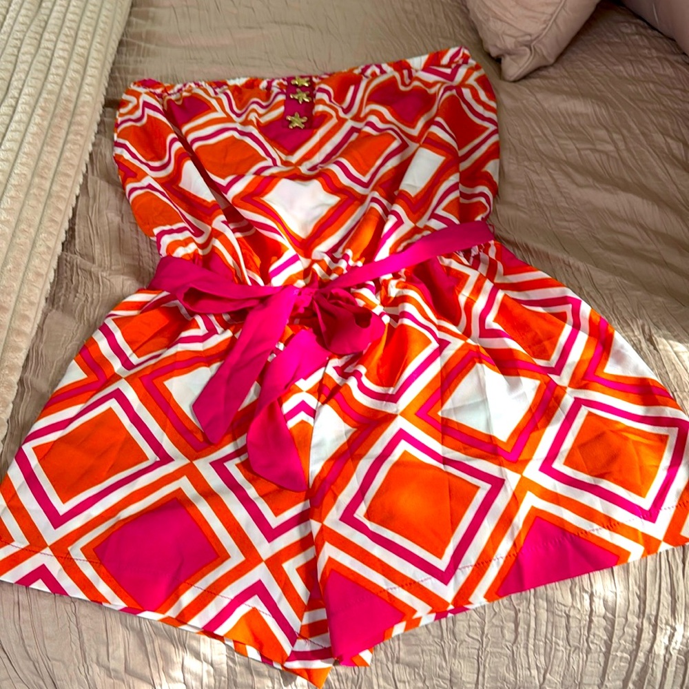 MUDPIE MULTICOLORED STRAPLESS ROMPER